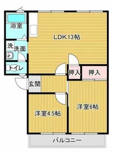パインウッドヴィレッジ5号棟【212号室】の間取り