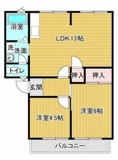パインウッドヴィレッジ5号棟【212号室】の間取り