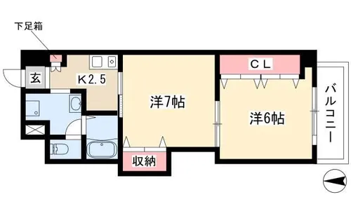 プレステージ名古屋【707号室】の間取り