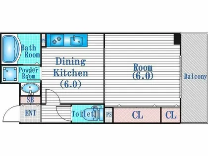 リバーフォード中之島【2階】の間取り