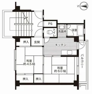 ビレッジハウス額原【3-105号室】の間取り