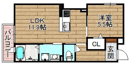 サニーコートティアラ【106号室】の間取り