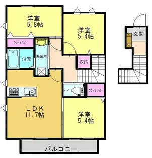 メゾンドルピナス【205号室】の間取り