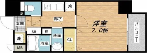 クレビオス天満橋【2階】の間取り