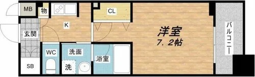 カスタリア堺筋本町【13階】の間取り