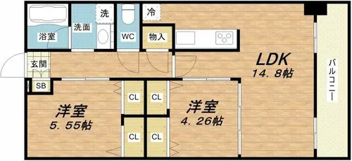 ブランメゾン@船場【12階】の間取り