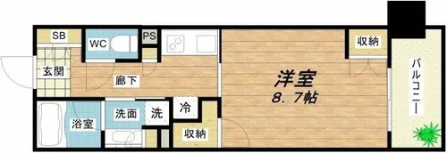 パークアクシス心斎橋【12階】の間取り