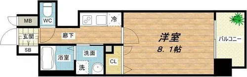 プレサンス堺筋本町駅前【11階】の間取り