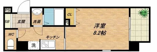 レジデンス上町台【7階】の間取り