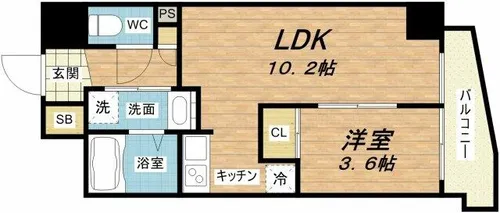 ミュプレ北浜EAST【3階】の間取り
