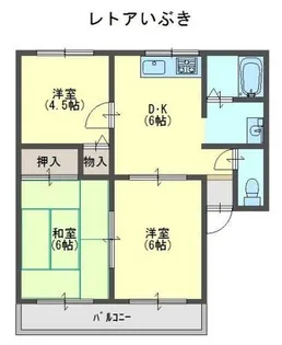レトアいぶき【206号室】の間取り