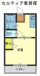 セルティア東貝塚【102号室】の間取り