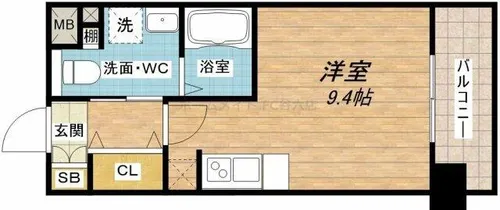 アーバンフラッツ上町【15階】の間取り