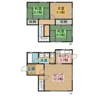 大阪府岸和田市別所町3丁目【一戸建】の間取り