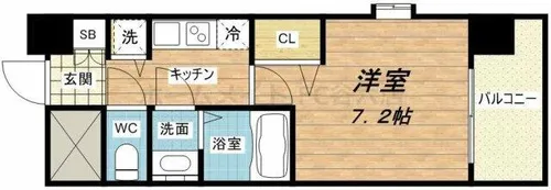 クラウンハイム北心斎橋フラワーコート【3階】の間取り