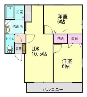 フルール・ド・セゾン【104号室】の間取り