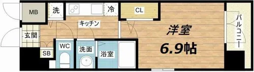 エスリード松屋町SOUTH【8階】の間取り