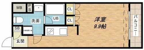 アーデンタワー南堀江【9階】の間取り