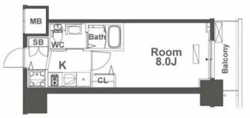 TLRレジデンス本町WEST【13階】の間取り