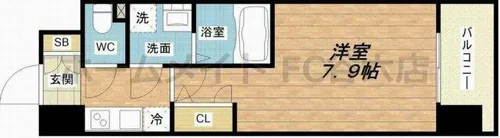 アーデン谷町【8階】の間取り