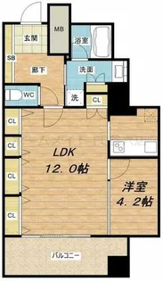 アルグラッド ザ・タワー心斎橋【14階】の間取り