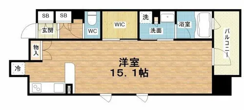 パークアクシス心斎橋【3階】の間取り