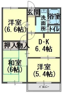 ポンテ・ピエール【106号室】の間取り