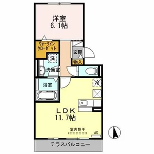 1LDKの間取り画像