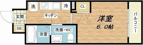 SERENiTE北浜【15階】の間取り