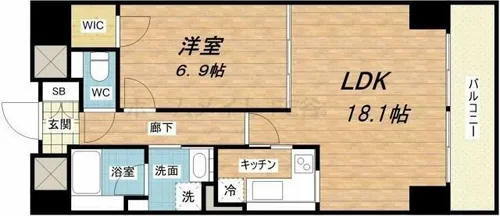 船場ミッドキューブ【14階】の間取り