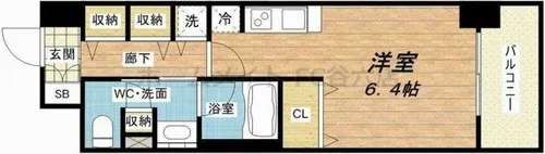 アーバネックス北浜【14階】の間取り