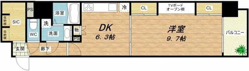 プレサンス堺筋本町駅前【4階】の間取り