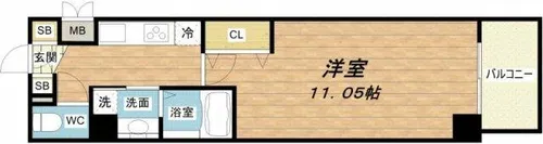 アーバンフラッツ心斎橋【9階】の間取り