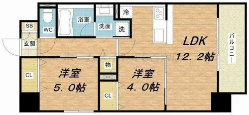 フェリースヴィダ福島【6階】の間取り