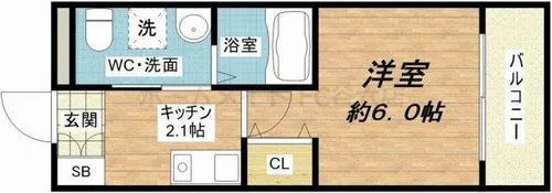 コンチネンタル東小橋【9階】の間取り