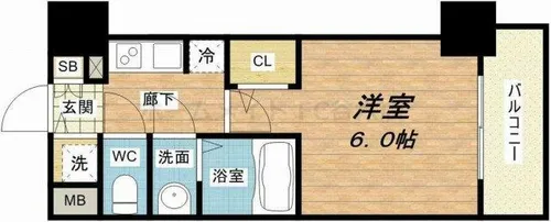 S-RESIDENCE南堀江【15階】の間取り