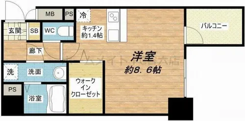 プレサンス上町台リベルテ【6階】の間取り