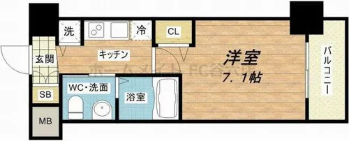 TLRレジデンス本町WEST【13階】の間取り