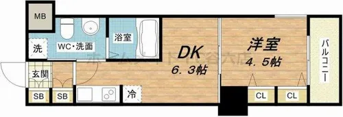 TLRレジデンス本町WEST【10階】の間取り