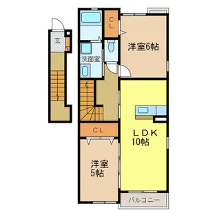 サンベリーズ【201号室】の間取り