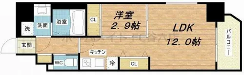 ラ・フォルム本町WEST【8階】の間取り
