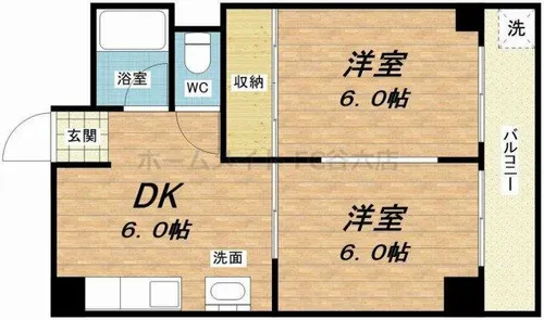 玉造パークハイツ【3階】の間取り