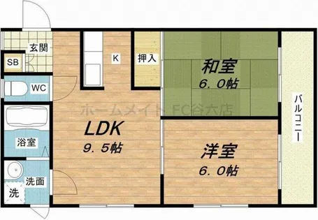グランデージ今里【6階】の間取り