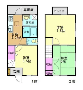 ハイツさんふらわぁB【101号室】の間取り