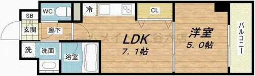 BRAVI南堀江【8階】の間取り