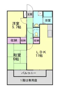 ヴィラージュⅠ【102号室】の間取り