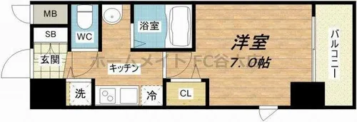 グランカリテ天神橋Ⅱ【12階】の間取り