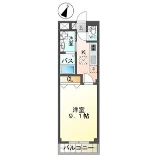 ラァマテラス【202号室】の間取り