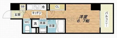 セレニテ心斎橋グランデ【8階】の間取り