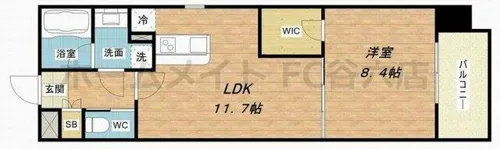 1LDKの間取り画像